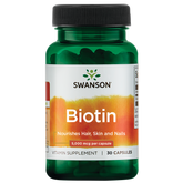Swanson Biotin 5,000mcg - 30 Capsules